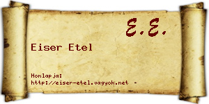 Eiser Etel névjegykártya